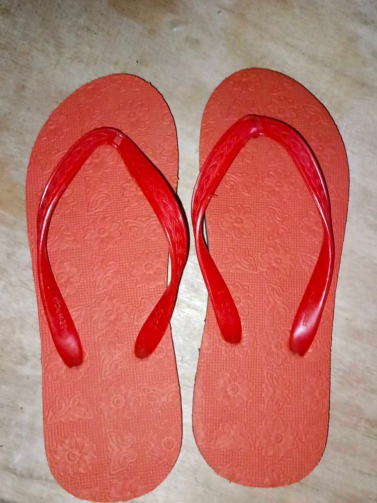 Red Floral Flip-Flops