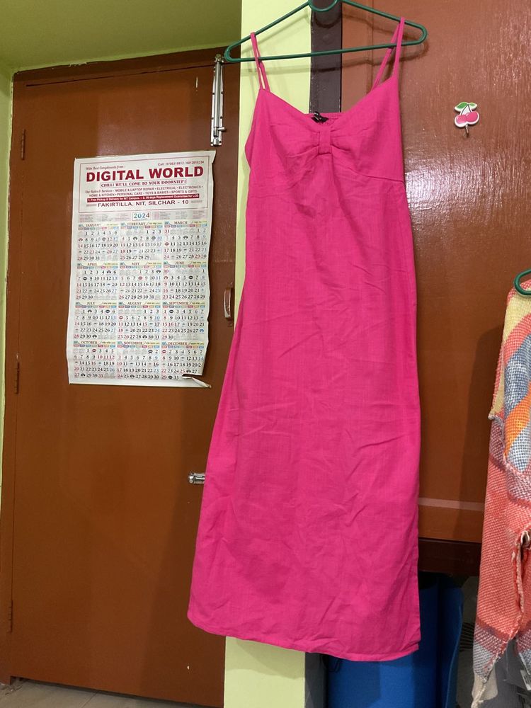 Pink Midi Slip Dress