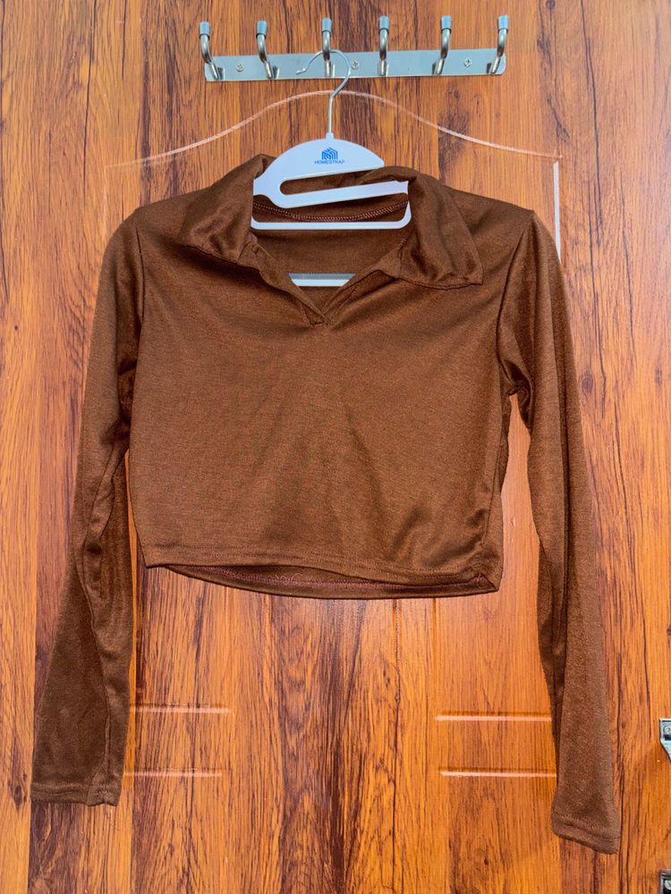 Brown Long Sleeve Top