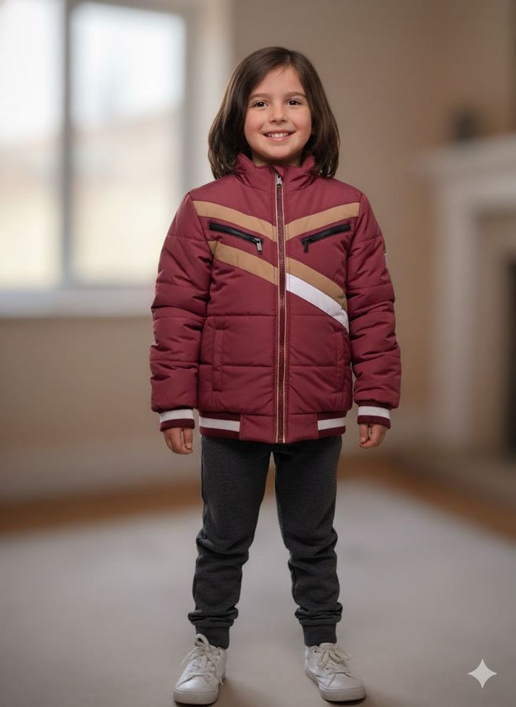 Cute Maroon Padded Jacket