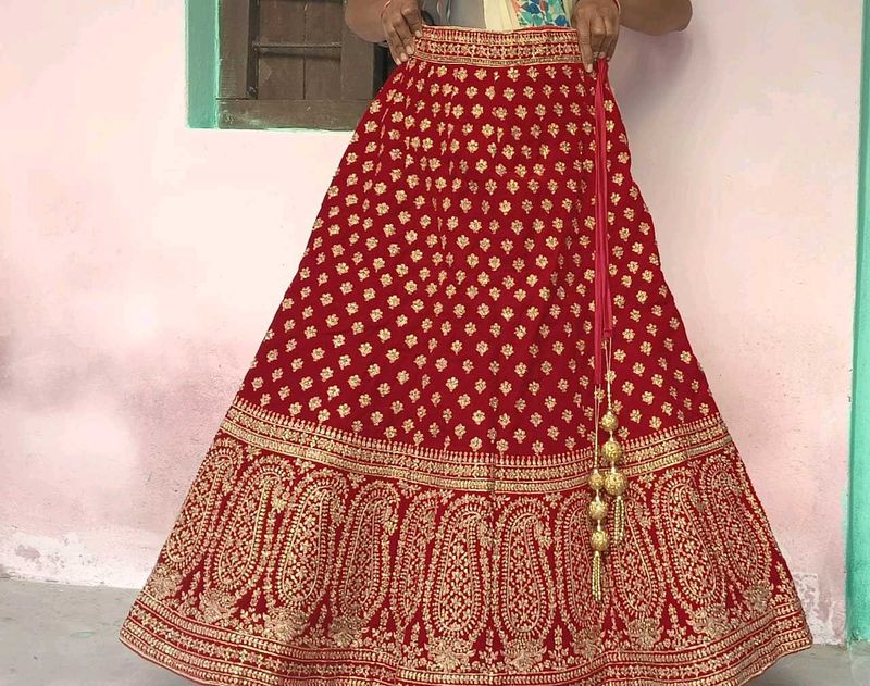 Red &amp; Gold Lehenga (DULHAN LEHANGA)