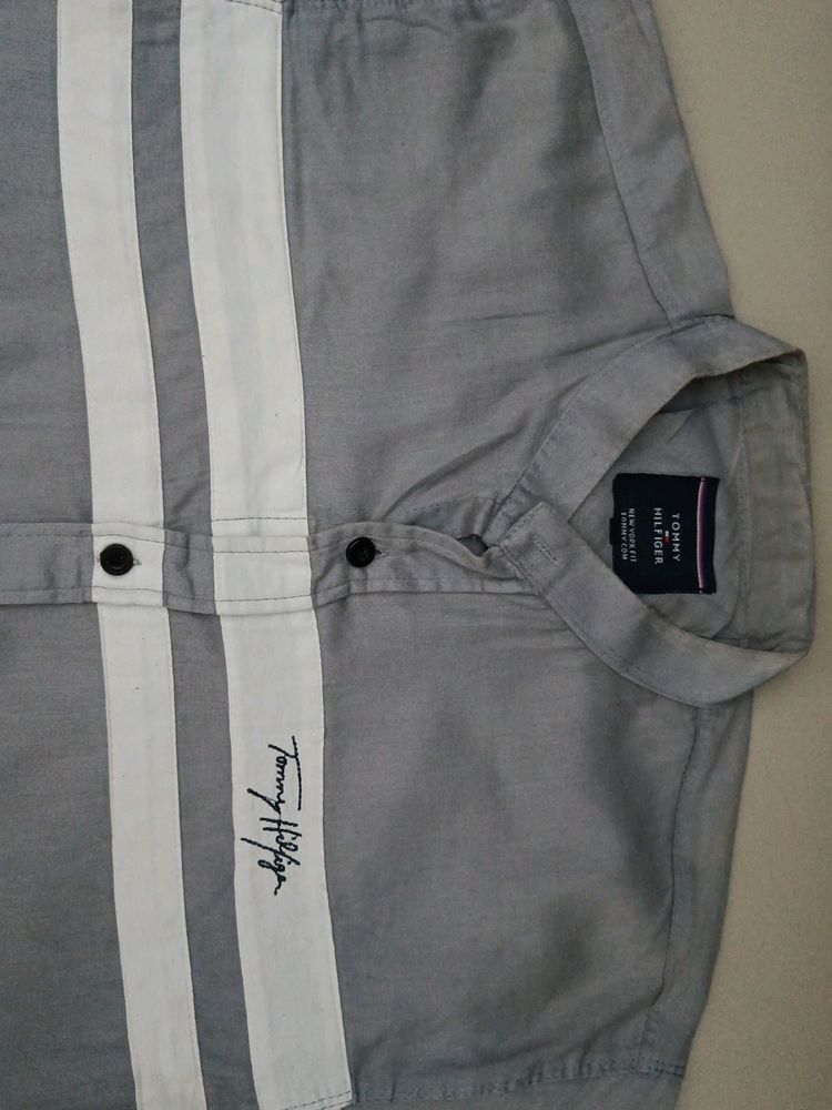 Tommy Hilfiger Grey Branded Shirt