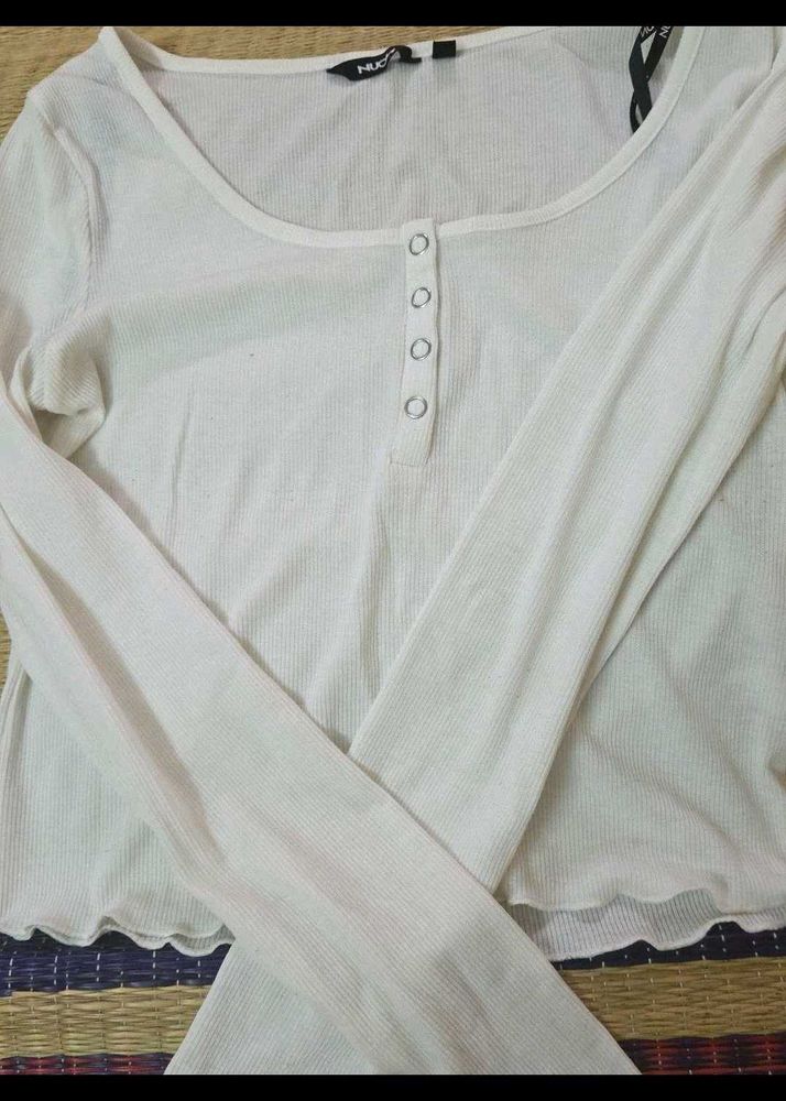 Westside White Ribbed Top