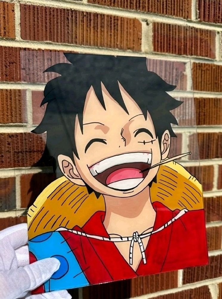 Luffy Glass Painting