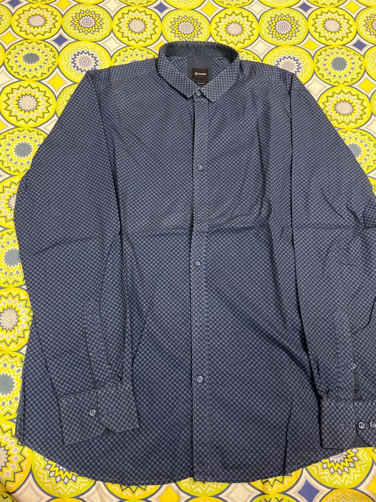 Navy Blue Cotton Shirt