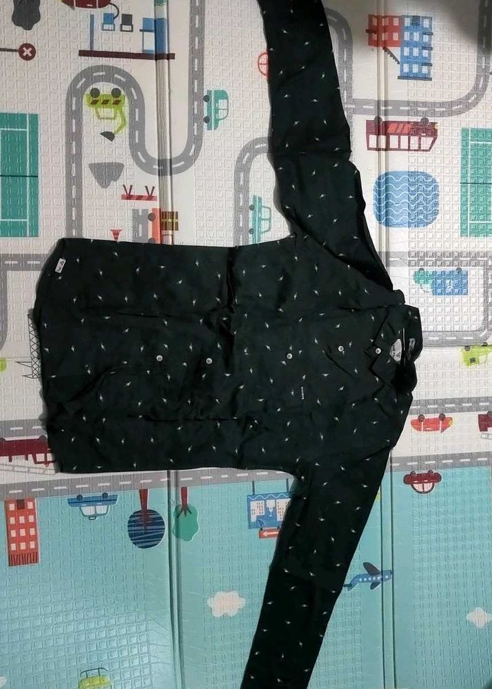 Stylish Black Patterned Shirt