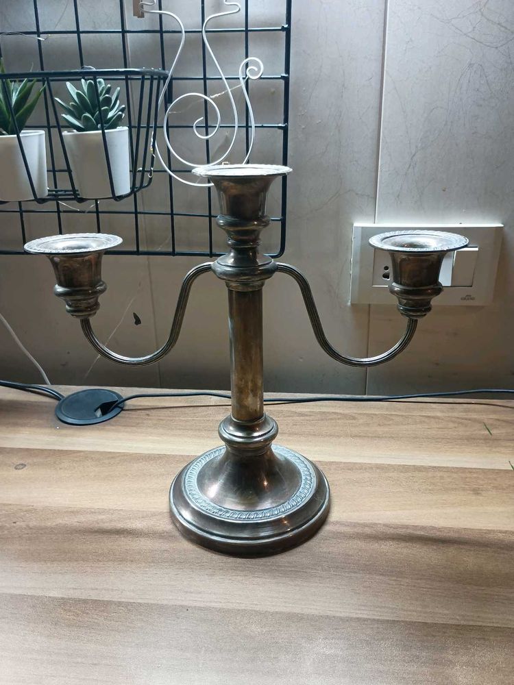 english silver plated 3 arms candelabra , Candle S