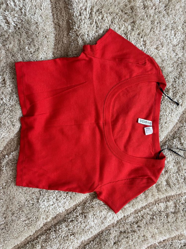 H&amp;M Red Rib Top
