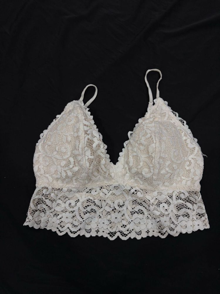 White Floral Lace Bralette