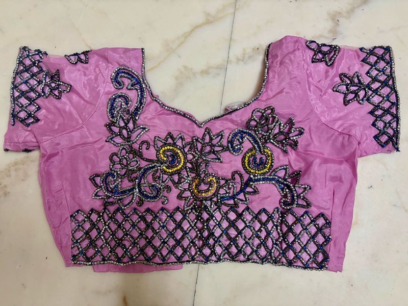 Pink Embellished saree