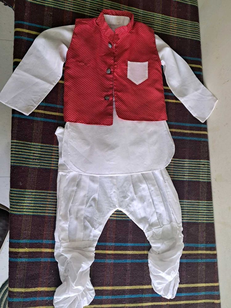 Kurta Pajama Set With Jacket Coat For Boys