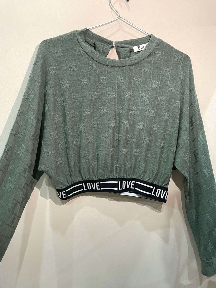 Cute Green Crop Top