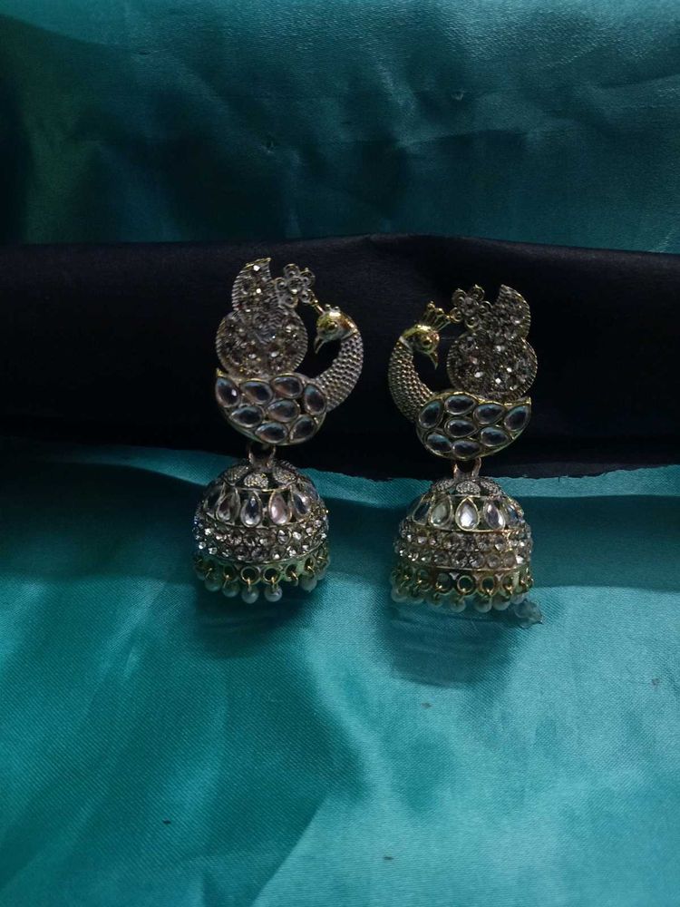 Peacock Jhumka Earrings