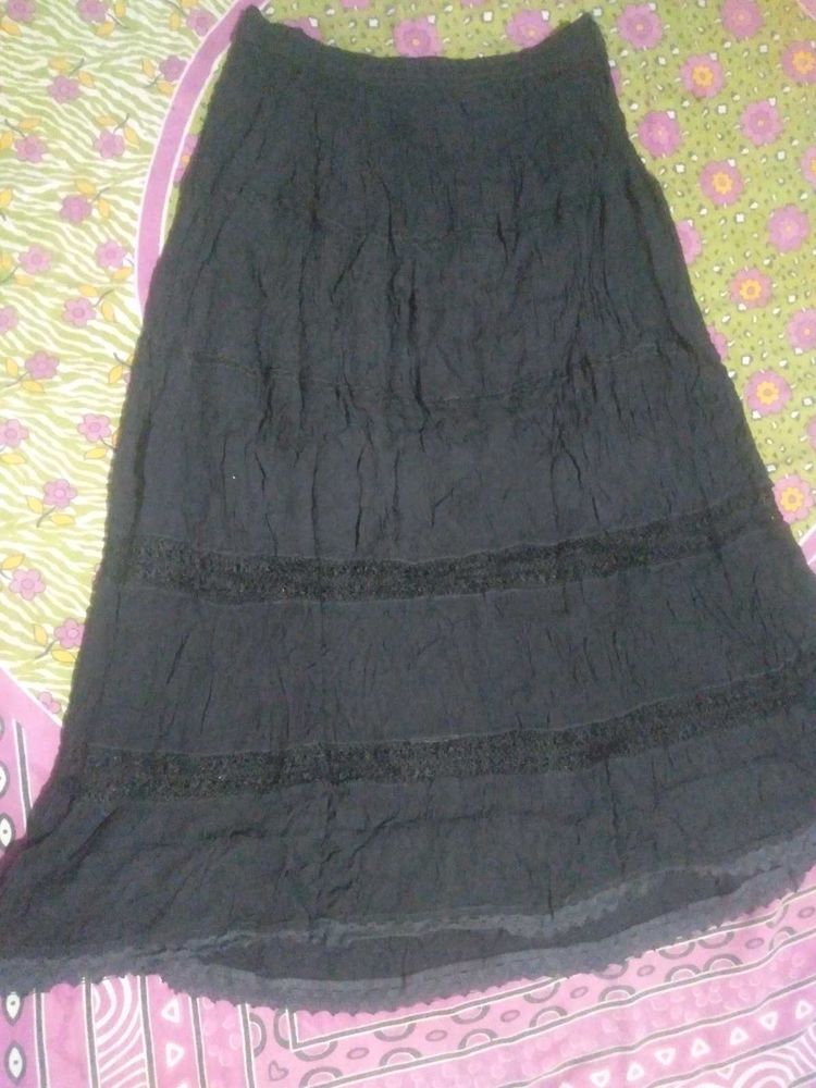 Elegant Black Tiered Skirt