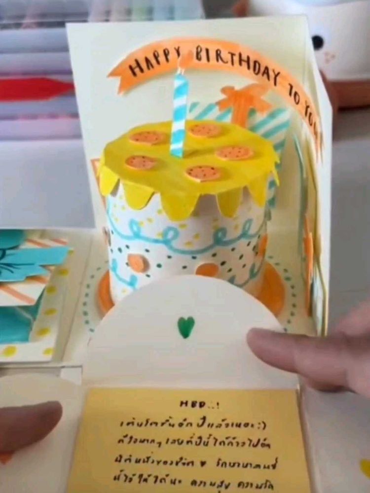 Handmade Birthday Cake Pop-Up Card