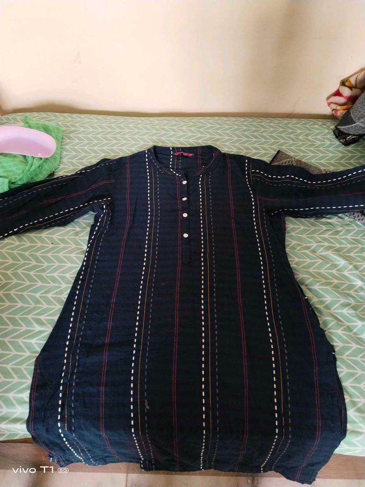 Libas Navy Blue Thread Work Xxl Kurta