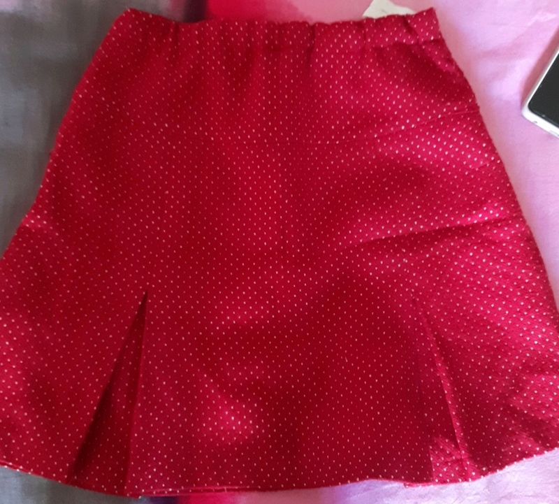 Red Polka Dots Skater Skirt