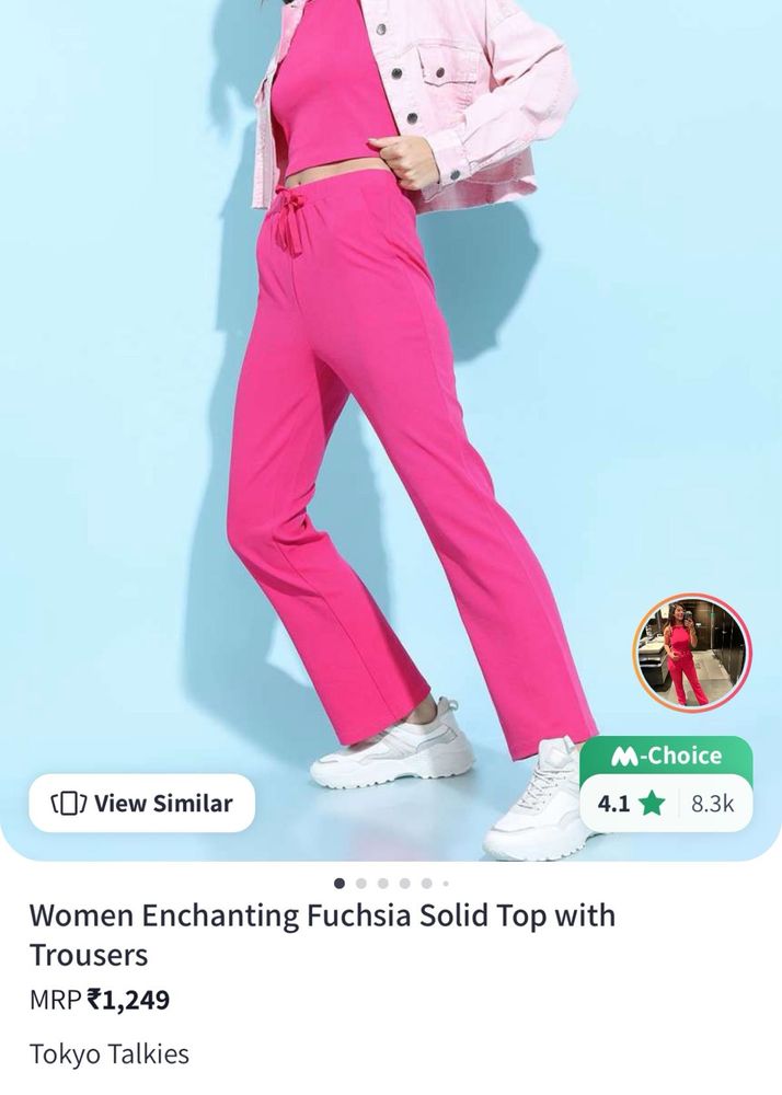 Fuchsia Top and Trousers Set