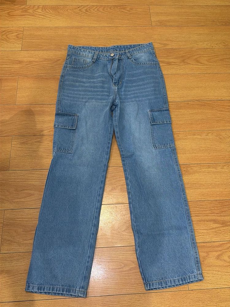 Blue Denim Cargo Jeans