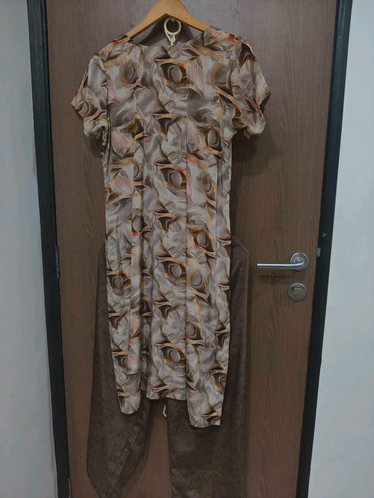 Brown Pant Style Salwar Suit