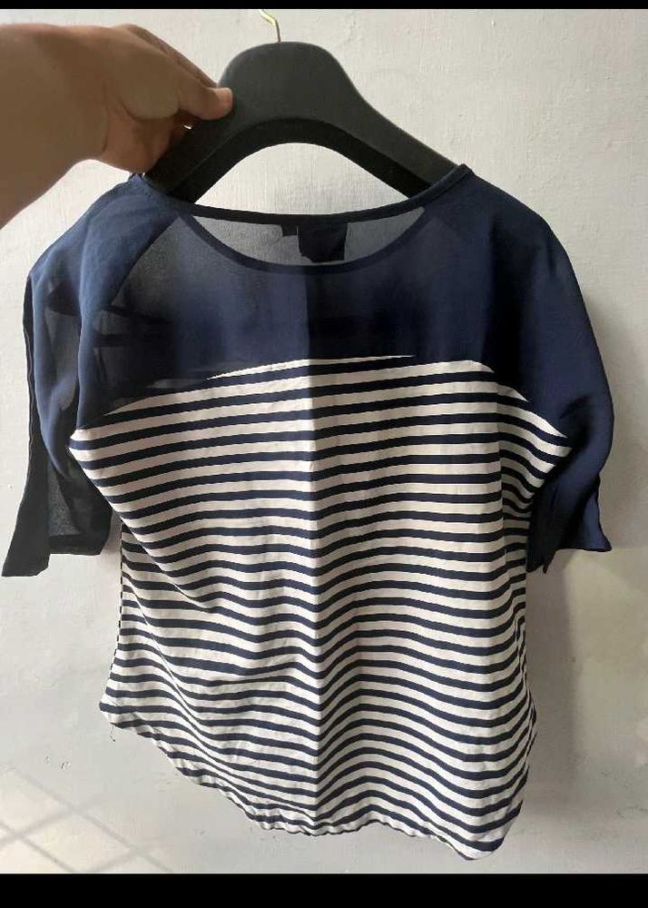 Striped Navy &amp; White Top