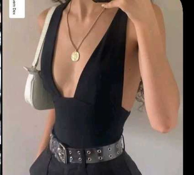 Black Halter Top, Backless.