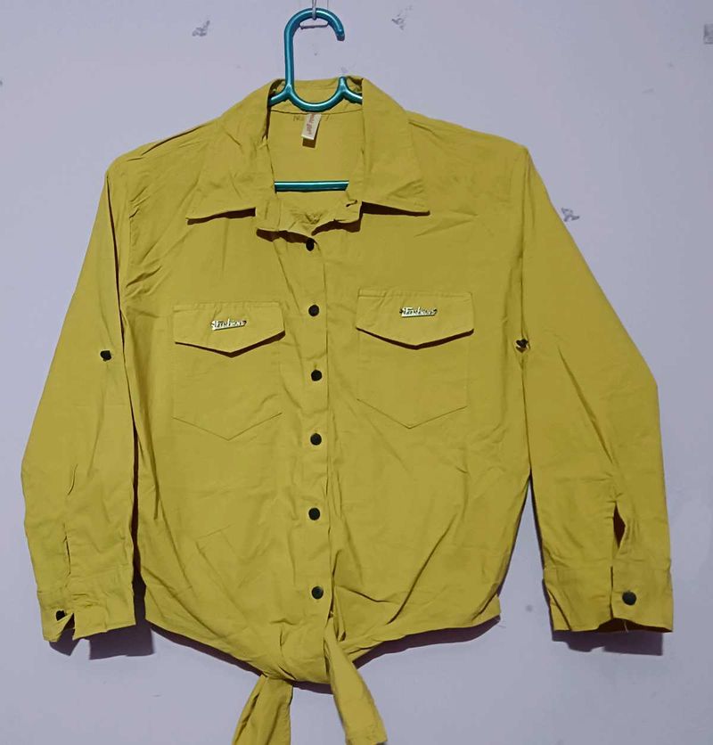 Yellow Tie-Front Shirt