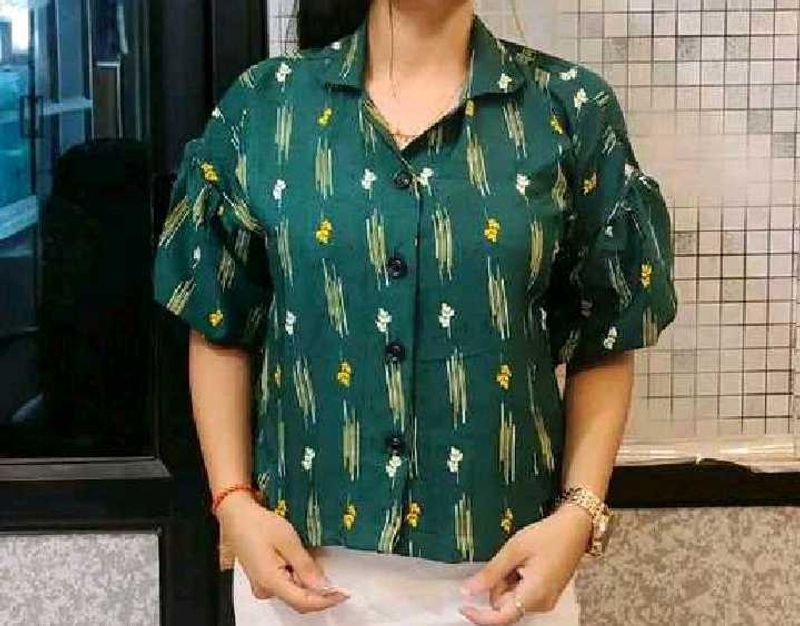 Green Printed Top