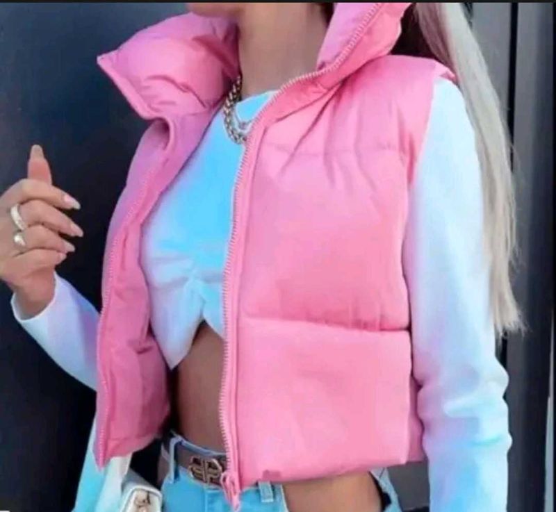 Pink Padded Puffer Vest