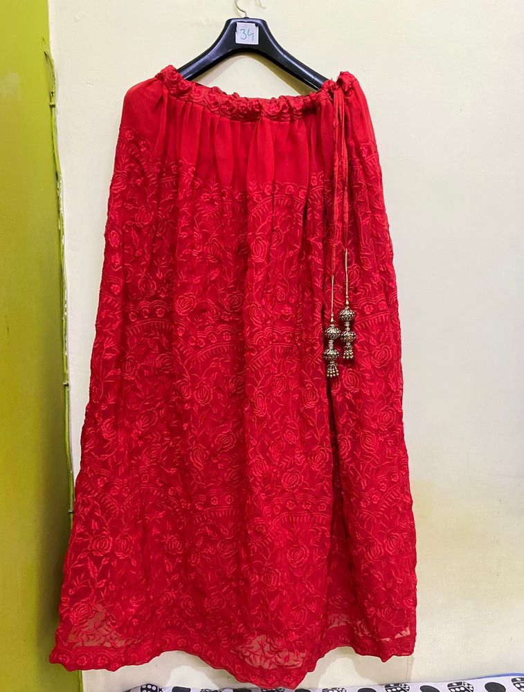 🍒Red Stitched Lehenga Choli With Dupatta