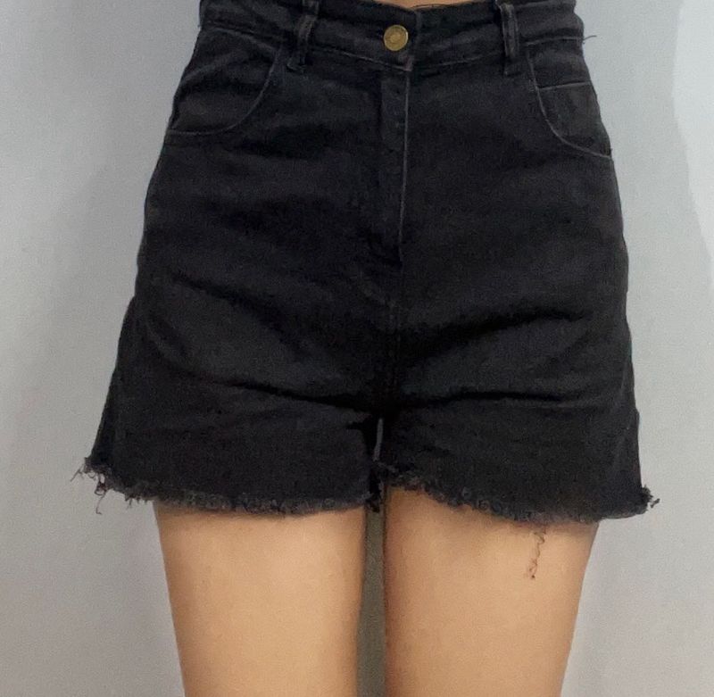 Black Denim Shorts