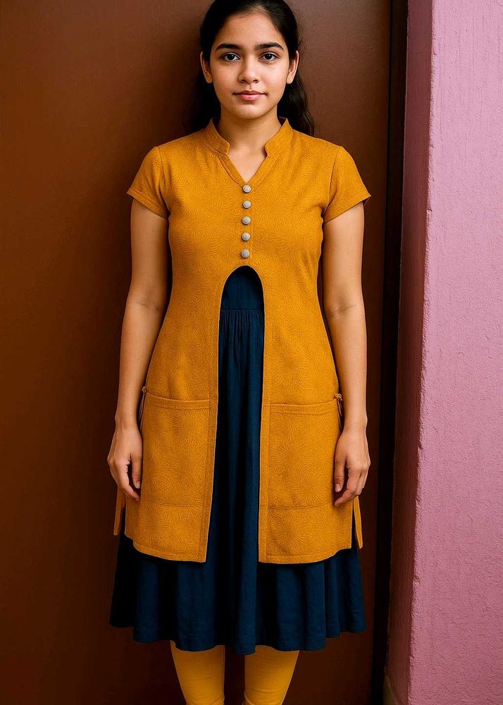 Stylish Yellow &amp; Blue Dress