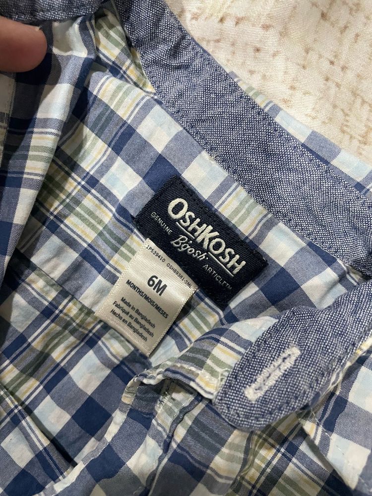 OshKosh Boys Plaid Shirt Romper