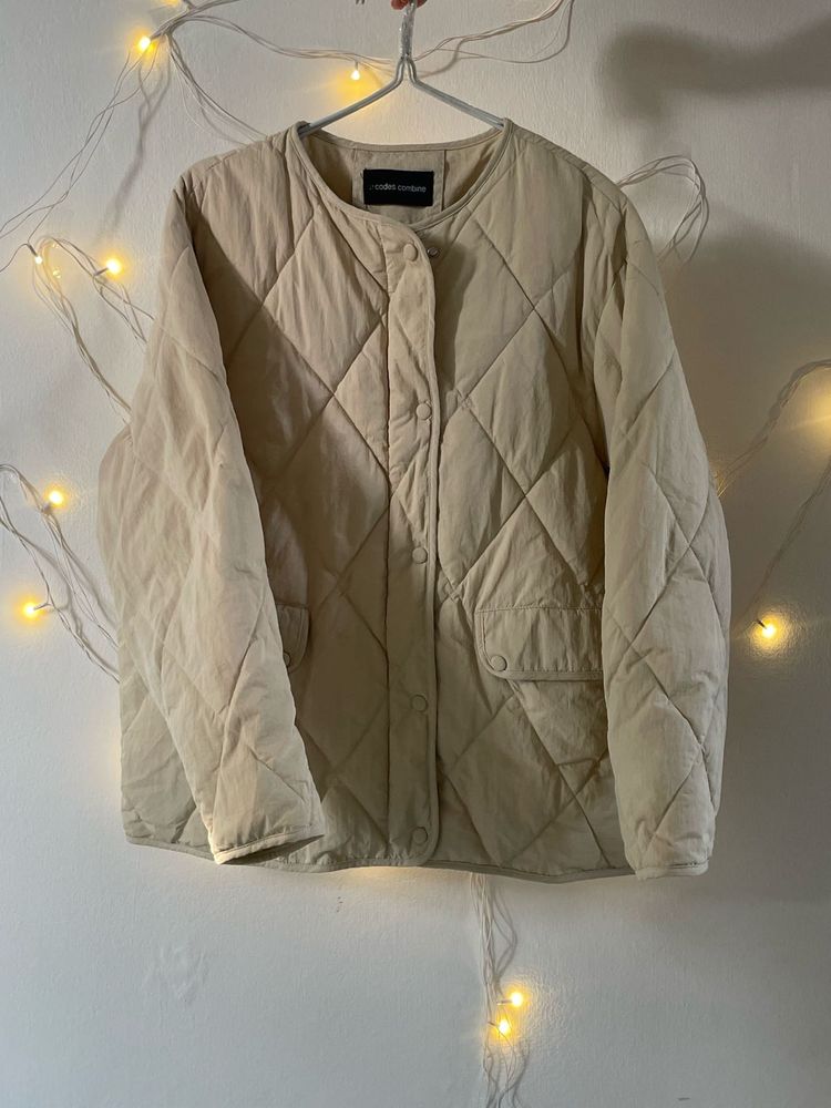 Beige Quilted Jacket