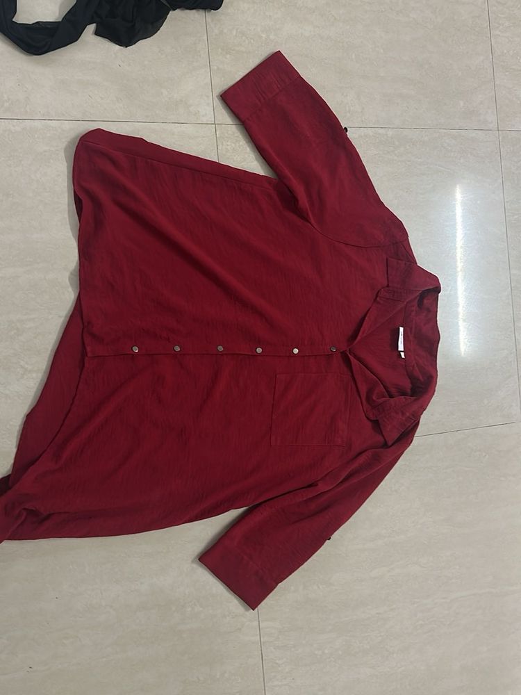 Maroon Casual Top