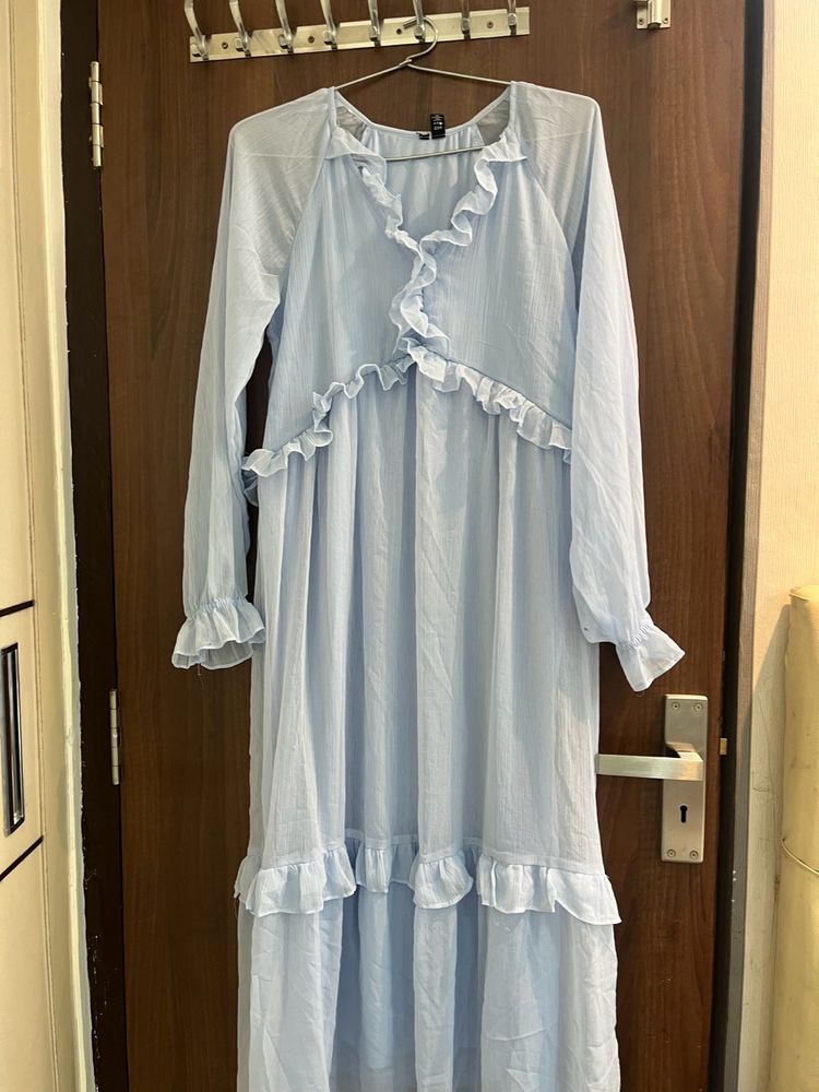 sky blue long gown