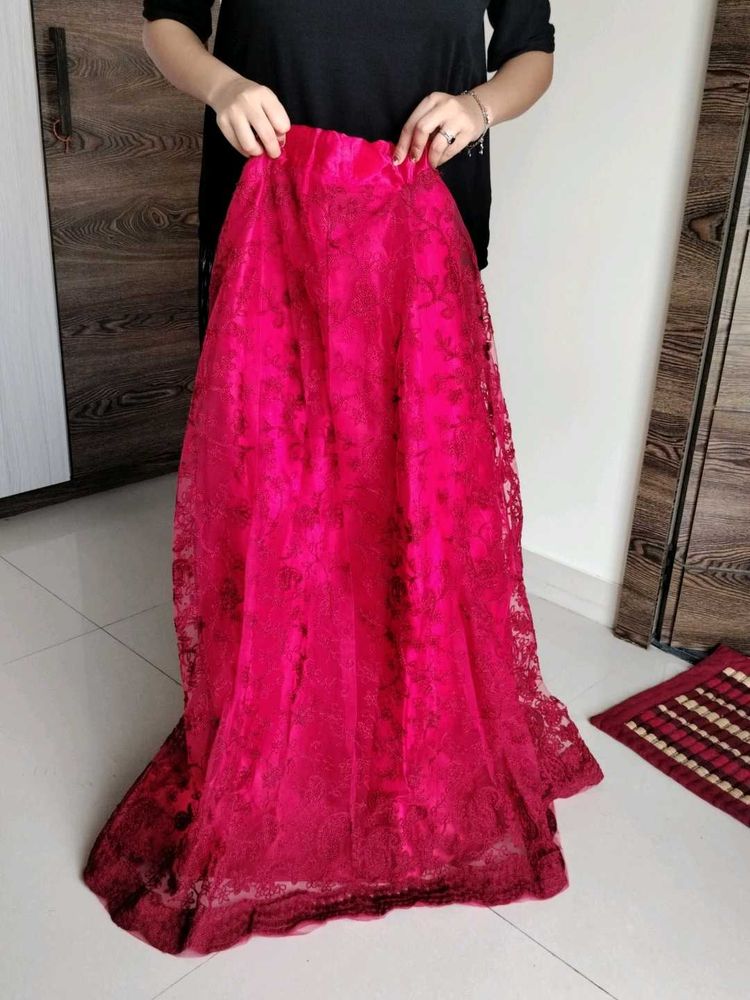 Pink Stitched Lehanga