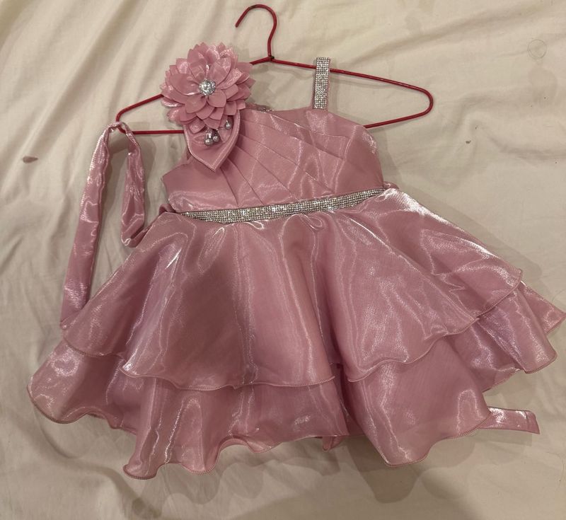 Pink Flower Girl Dress
