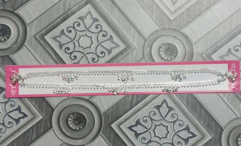 Silver payal (Anklets)with Dangling Charms