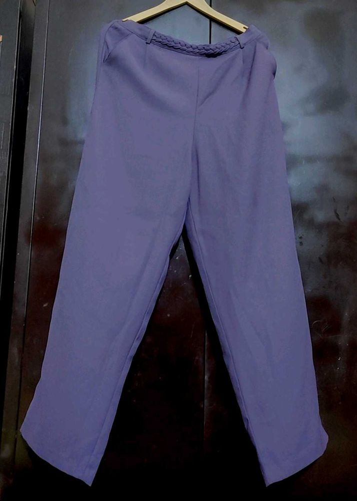 Levender Color Wide Leg Trouser Pant for 32 Waist