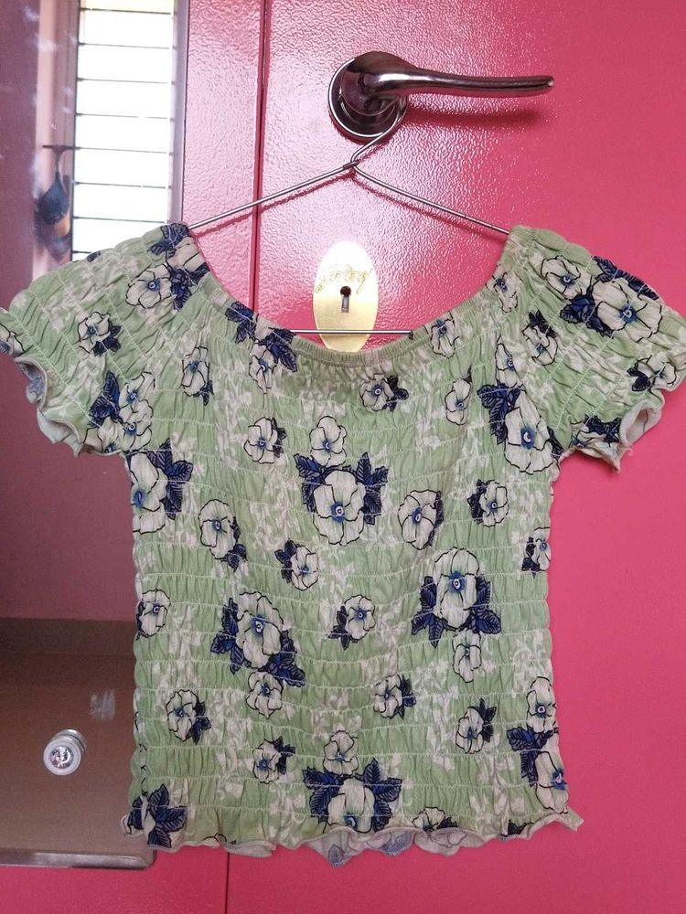 Floral Smocked Crop Top