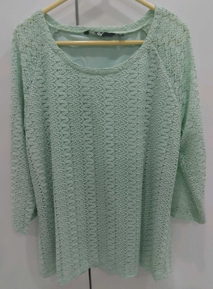 Free Shipping💖Fig Mint Green Lace Top (XL)