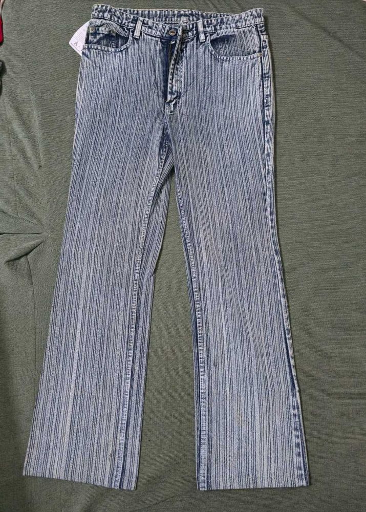 Striped Wide Leg Jeans