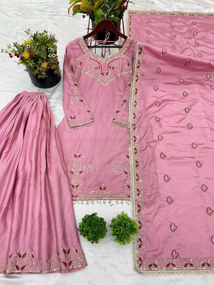 Party Wear Look Top-plazzo and Dupatta