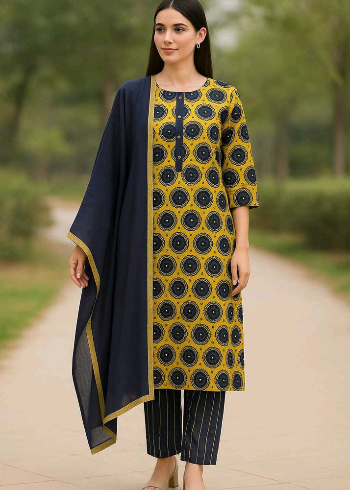 Desinger  Kurta Pant Duppatta Set