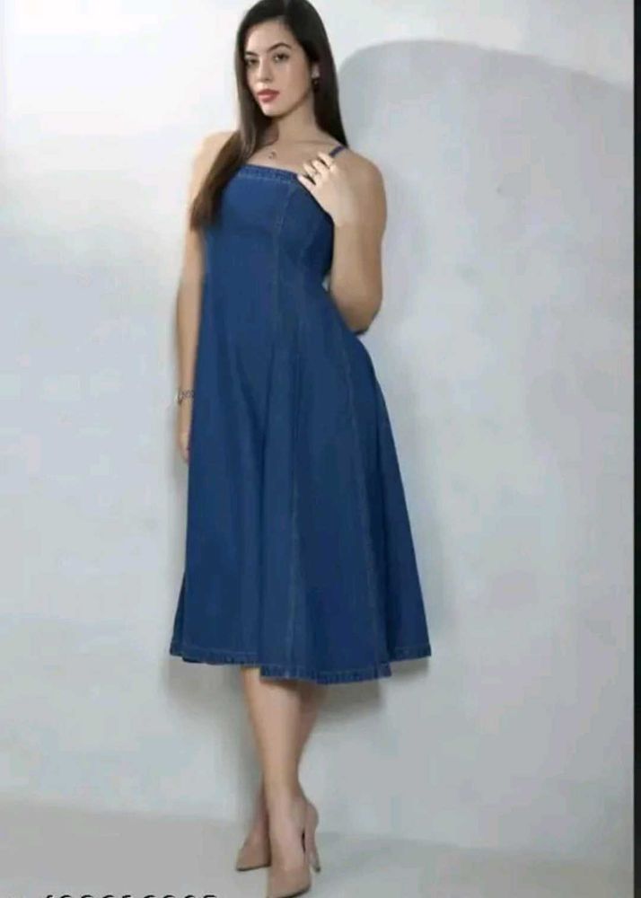 Urban Cat Women Long Denim Dress