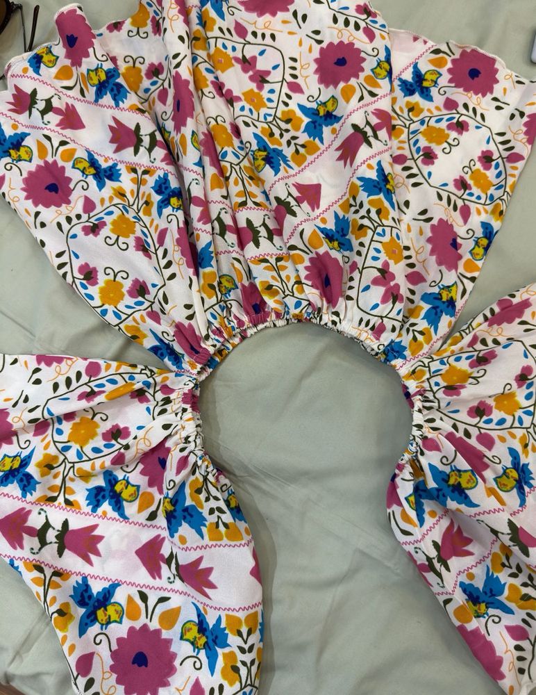 Cute Floral Off Shoulder Top