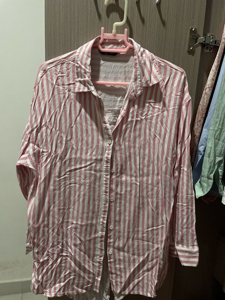 Stripped Pink Long Shirt