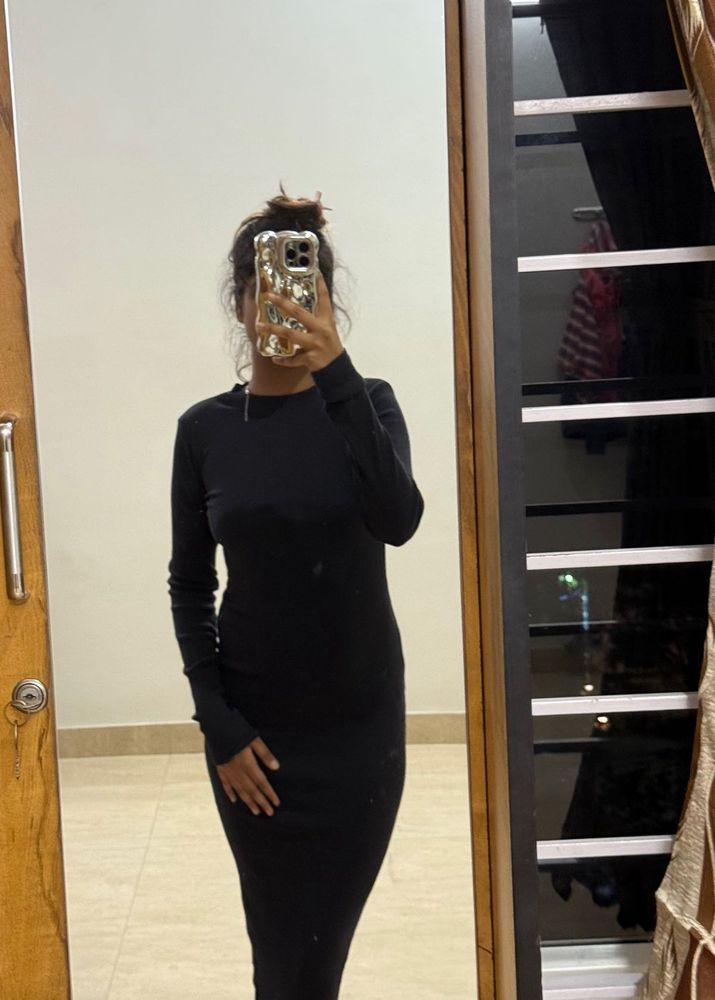 Black Bodycon Midi Dress