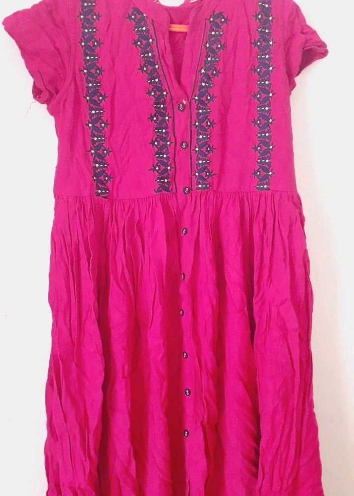 Magenta Frock Style Kurti